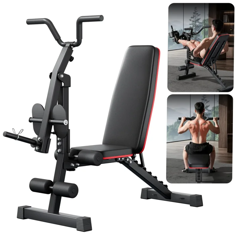 Bench, pulldown and leg station