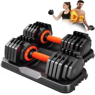 Quick-Dial Adjustable Dumbbell, 25 or 50 lb