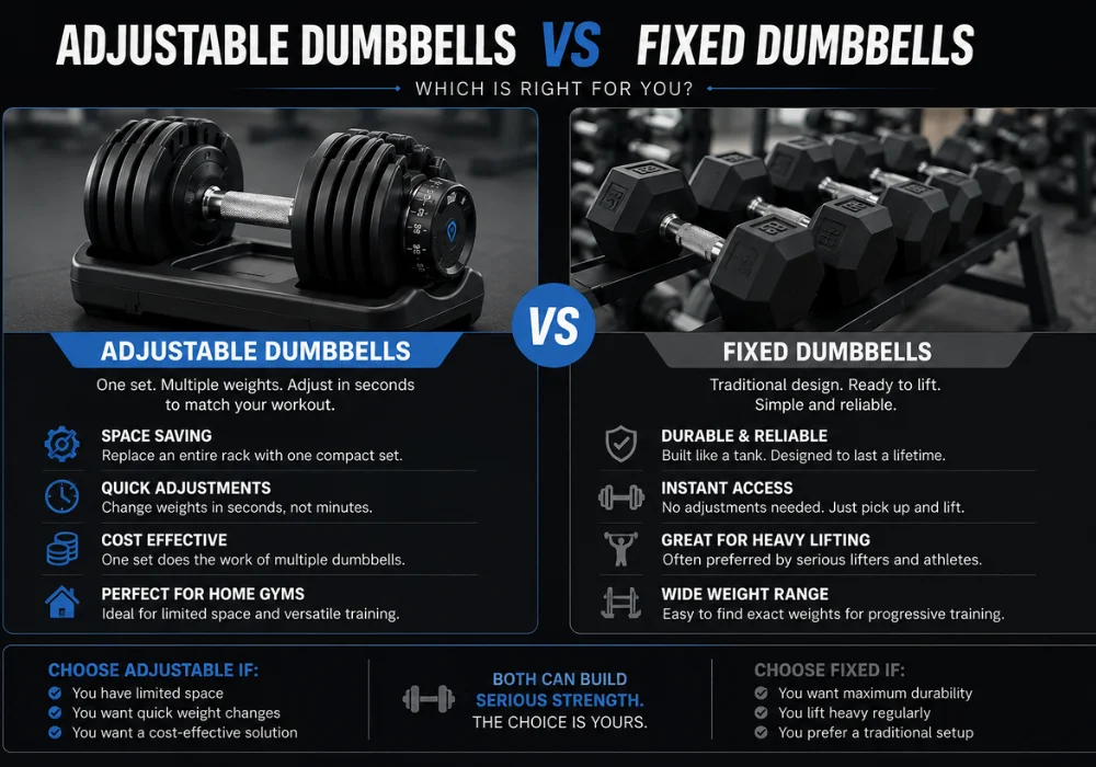 adjustable dumbbell vs simple dumbbell deffrence
